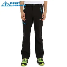 Зимние мужские флисовые штаны с мягкой оболочкой для пешего туризма, Походные штаны для езды на природе, ветрозащитные водонепроницаемые лыжные штаны