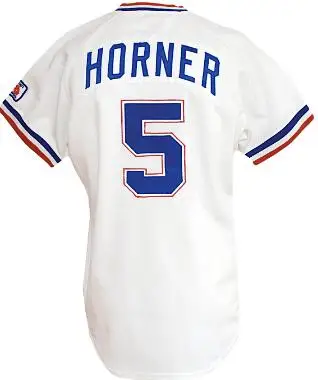 

SexeMara Bob Horner #5 whtie retro shirts custom any name and number Atlanta jerseys