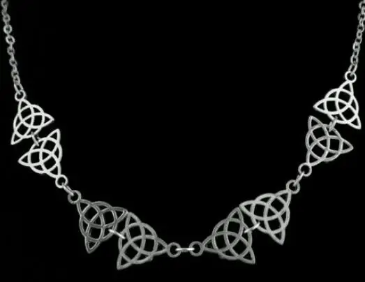 Ожерелье с узлом Triquetra кулон старинные серебряные талисманы чокер ожерелье