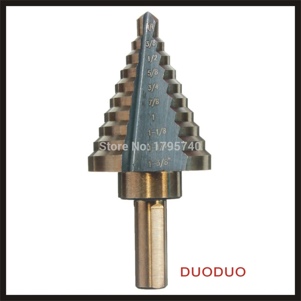 High Quality 5pcs/Set HSS COBALT MULTIPLE HOLE 50 Sizes STEP DRILL BIT