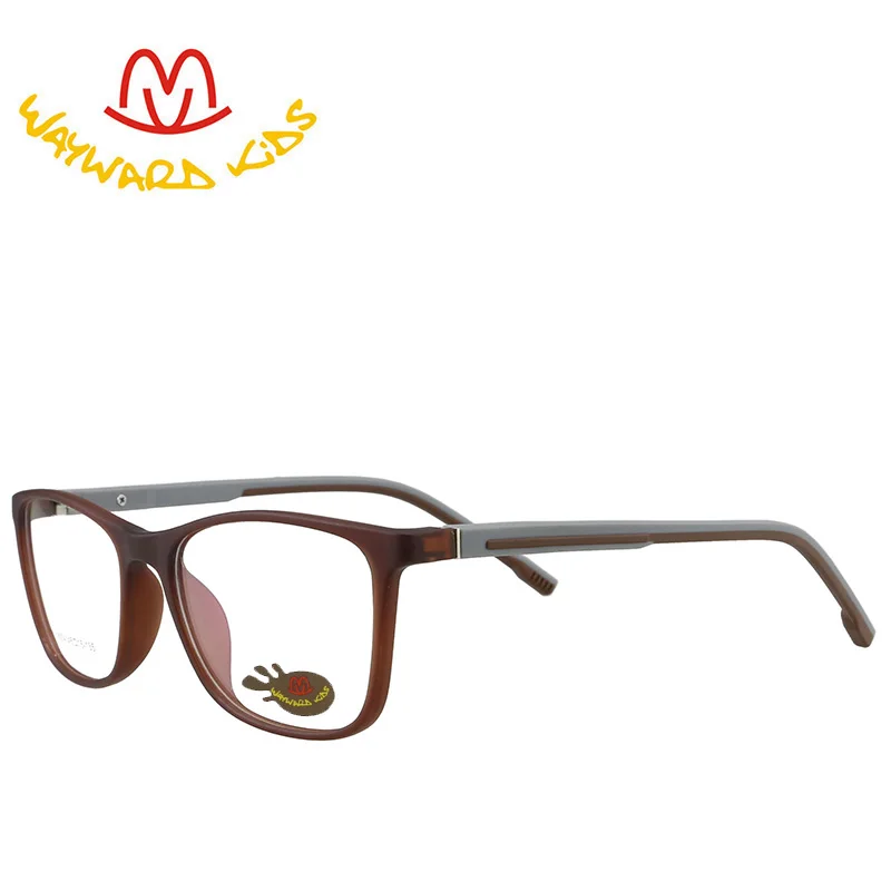 Wayard дети девочки/мальчики очки гибкие очки TR90 оправа очки резиновые дужки очки прозрачные линзы очки для K9004 - Цвет оправы: M.T.Brown