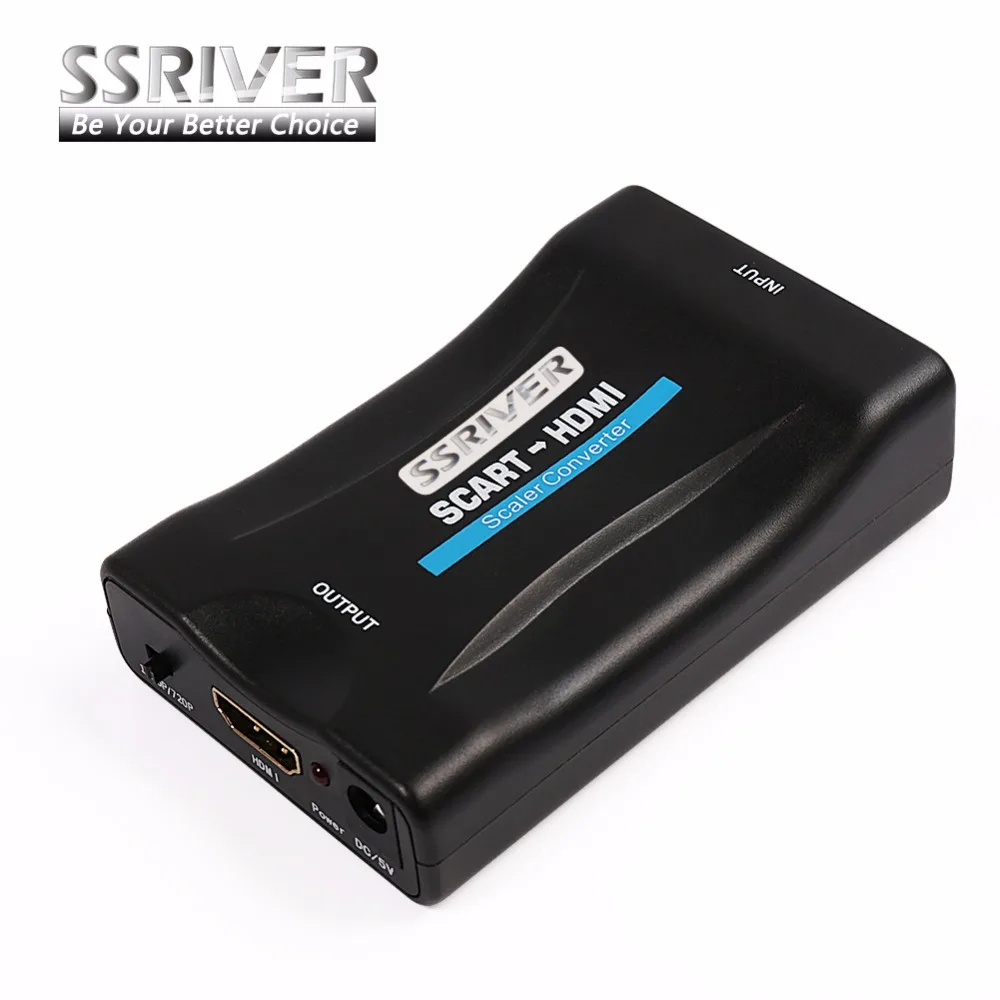 

SSRIVER 1080P/720P SCART to HDMI Converter Video Audio Signal Adapter HD for DVD/Set Top Box