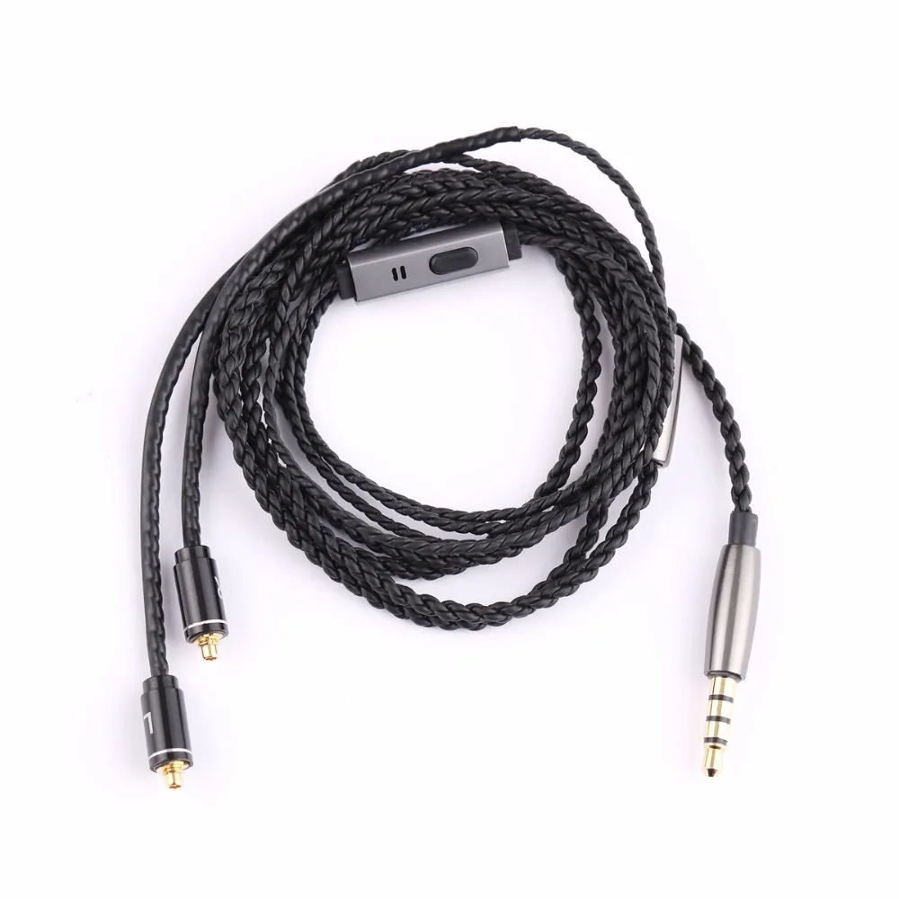 New KINERA 4 core 3.5mm Plug MMCX Earphone Cable Silver With Copper