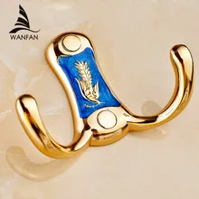 로브 후크 듀얼 후크 금속 골드 옷 걸이 수건 가방 캐디 행거 도어 후크 벽 마운트 욕실 액세서리 코트 후크 b663(China)