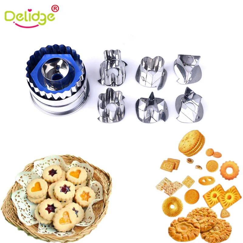 

Delidge 7Pcs /lot DIY Biscuit Cookie Cutters Stainless Steel Different Shaped Cookie Molds Cake Sugarcraft Molds Baking Tools