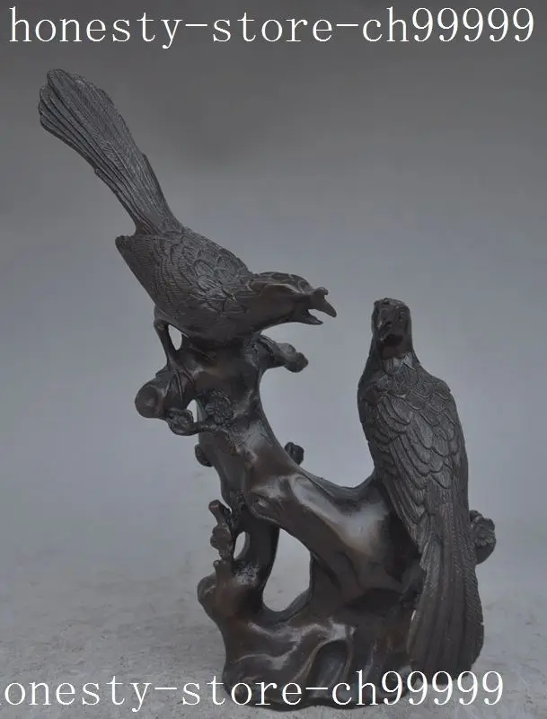 

christmas china fengshui bronze a pair of Magpie Couple Symbolize Love Happiness statue halloween