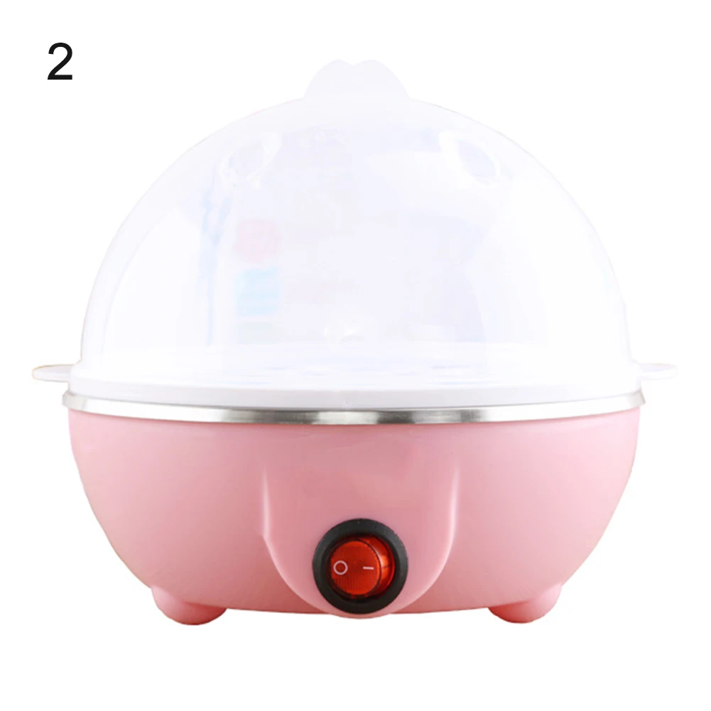 Электрическая яйцеварка 7-яйцеварка автоматического выключения Пароварка кухонный инструмент Кухня Посуда - Цвет: Розовый