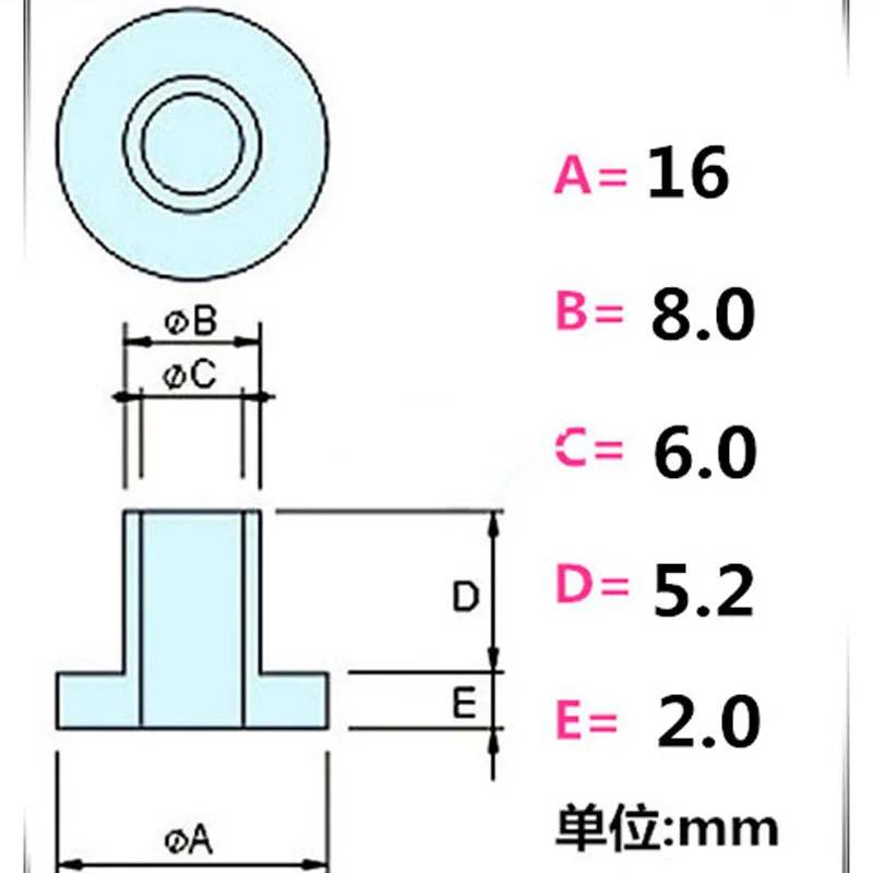 M6 нейлон шаг T тип втулка кольцо транзистор пластиковая шайба изоляции Буш Белый 20 шт