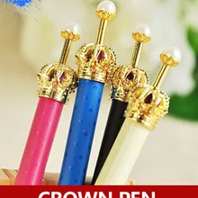 30 шт./лот, прекрасный венец Шариковая ручка для девочек красивая корона ручка как школы канцелярские принадлежности для письма, корона шариковая ручка