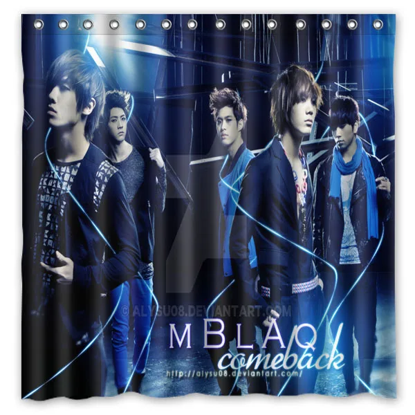 

MBLAQ shower curtain personalized badkamer gordijn drop shipping polyester waterproof shower curtain 71*71 inch