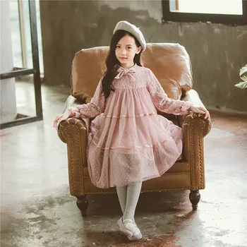 

New 2020 Baby Spring Dress Girls Dress Kids Princess Dress Floral Children Lace Dress Bow Cute Toddler Beautiful Clothes,#3859