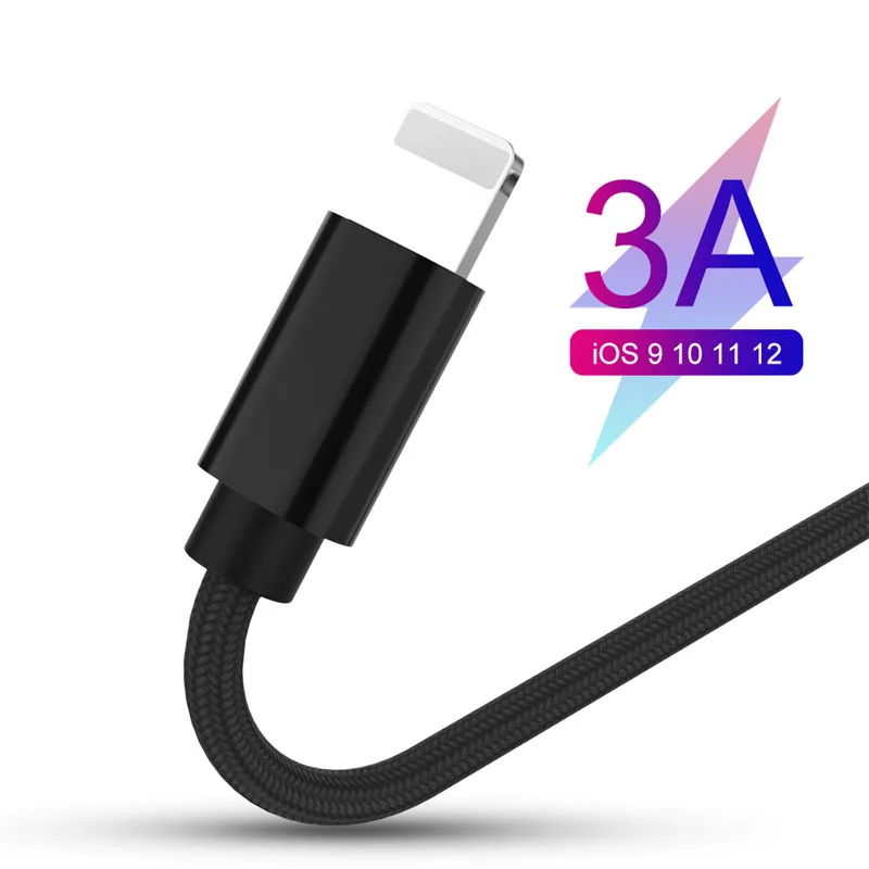 3.1A USB кабель для быстрой зарядки для iPhone XS Max XR X 8 7 6 6S plus нейлоновый кабель для зарядки и передачи данных для iPad Mini 4 Air Pro