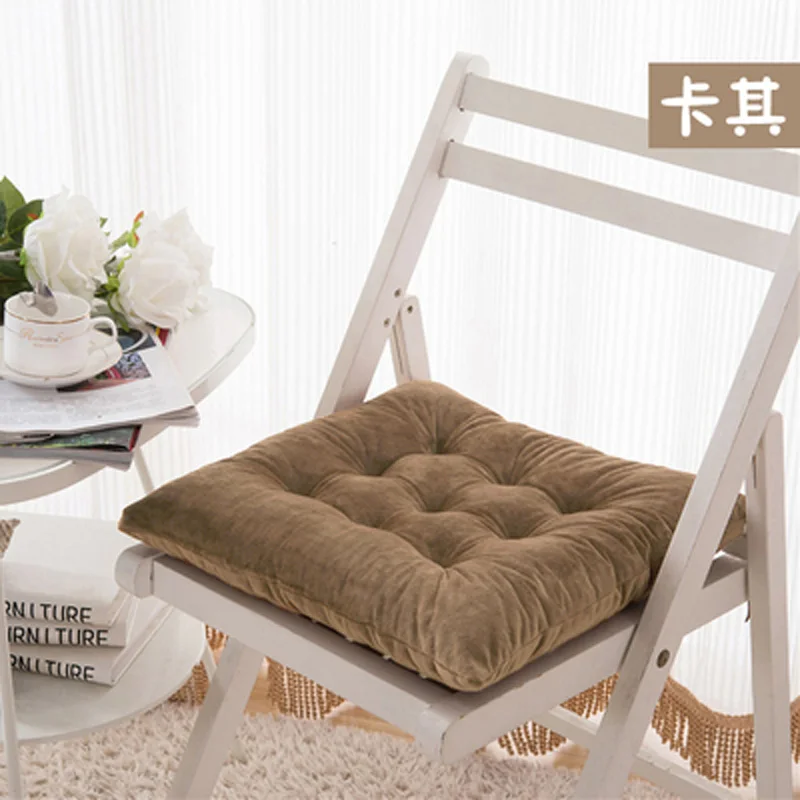 Зимняя утолщенная квадратная подушка для сиденья, домашний стул для столовой, задние подушки, подушки, Cojines Decorativos Para, диванная подушка, офисный коврик - Цвет: Khaki 3