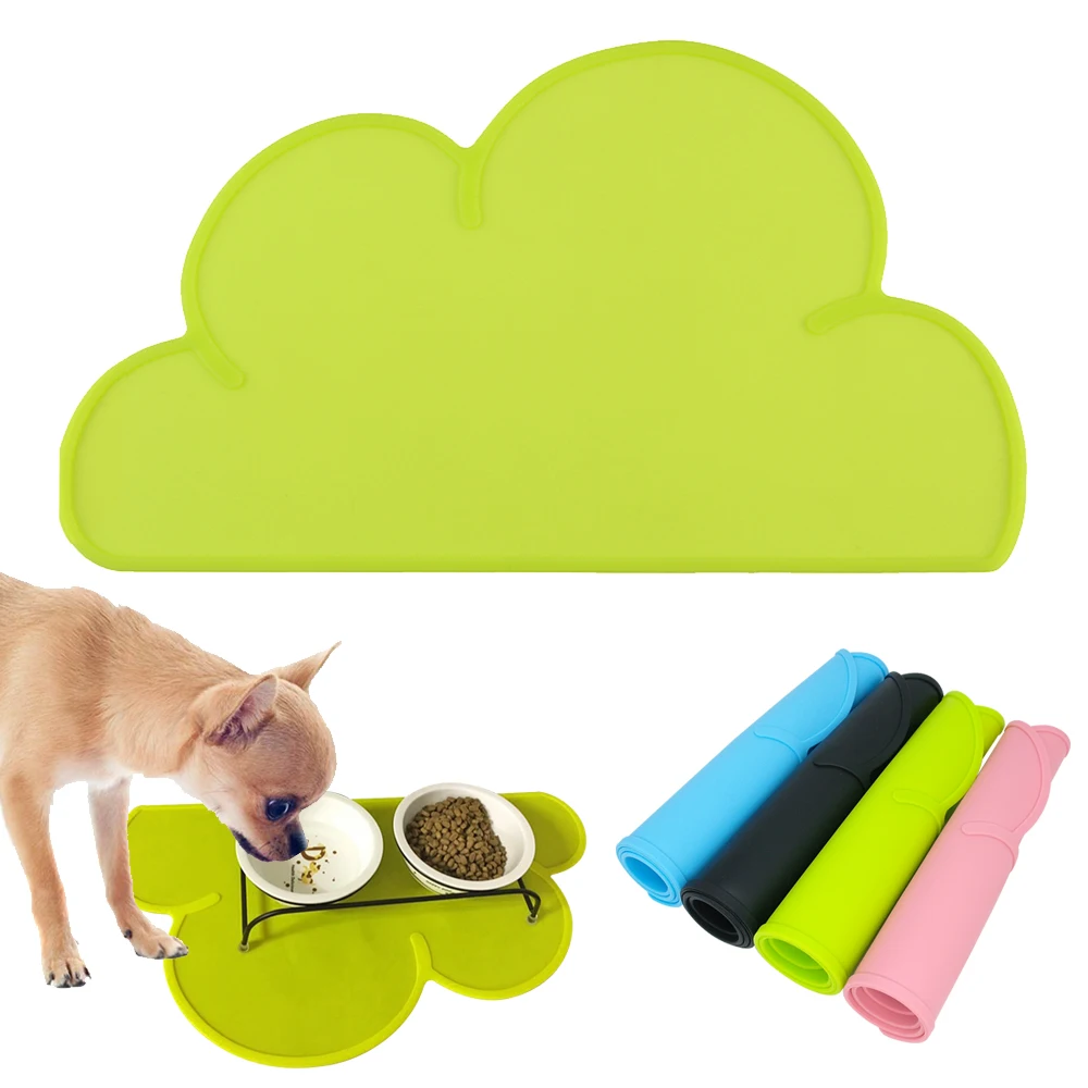 Dog Cat Pet Feeding Mat Bed Waterproof Cats Bowl Mat Silicon No Slip Pets Dish Pad Non Slip