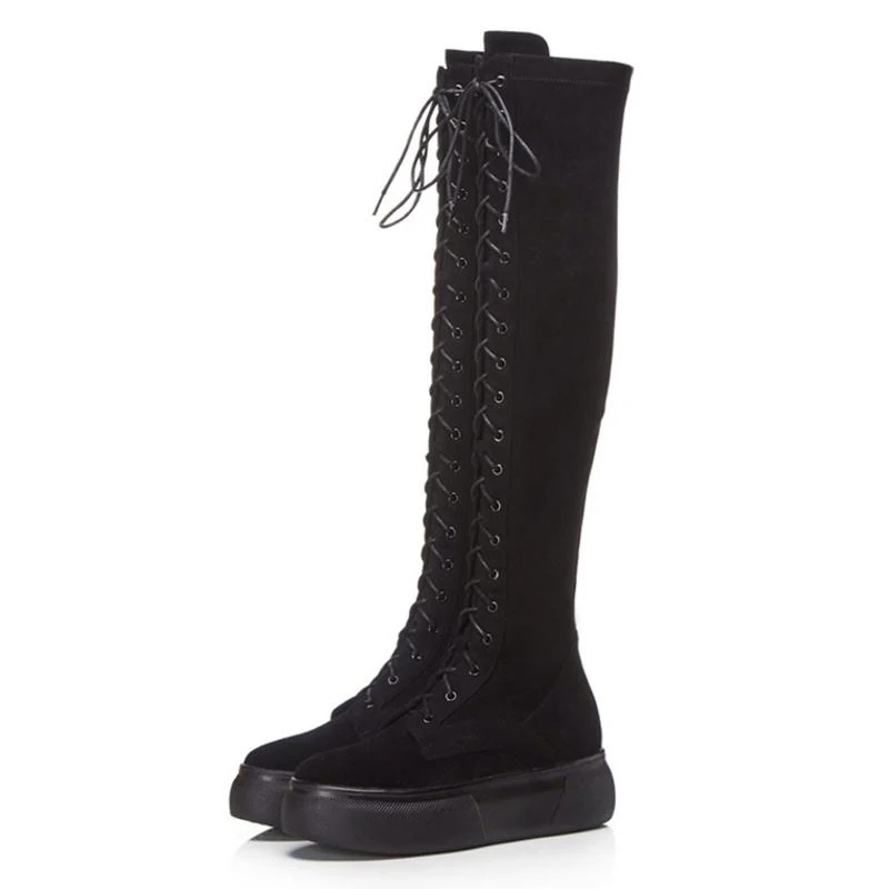39 Fur Mode Black Haute Femmes Bottes Véritable Chaussures En black Sexy Longues black Cloth Taille Cuisse 2 De Dames Sloe Fur 1 Épais Cuir 34 D'hiver Rizabina UxF7HnF