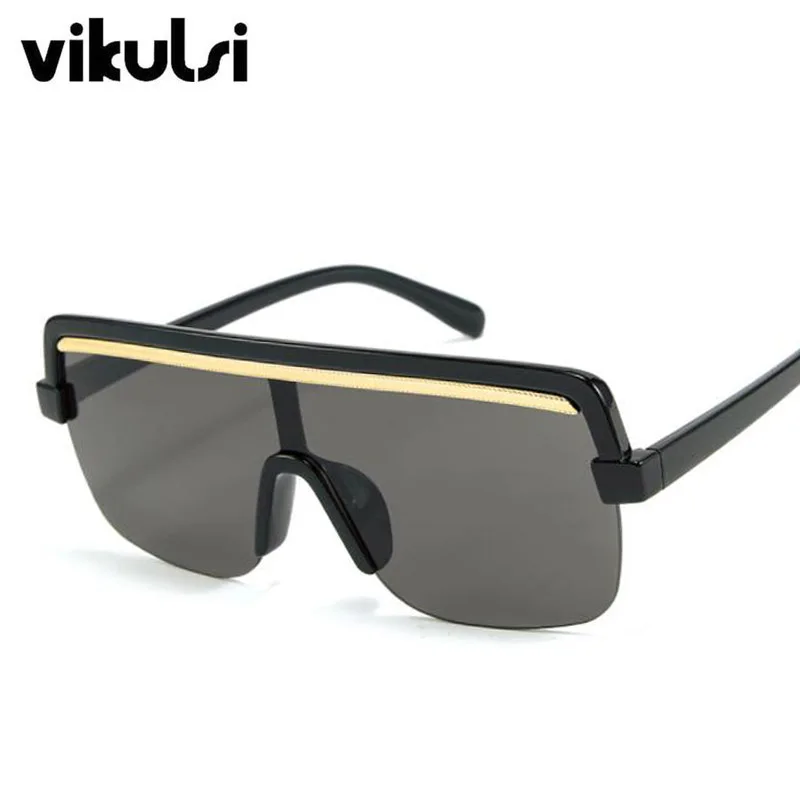 Oversize One Piece Sunglasses Women Men New Luxury Brand Vintage Square Sun Glasses Man Goggle Gradient Sunglasses UV400 - Цвет линз: E163 black black