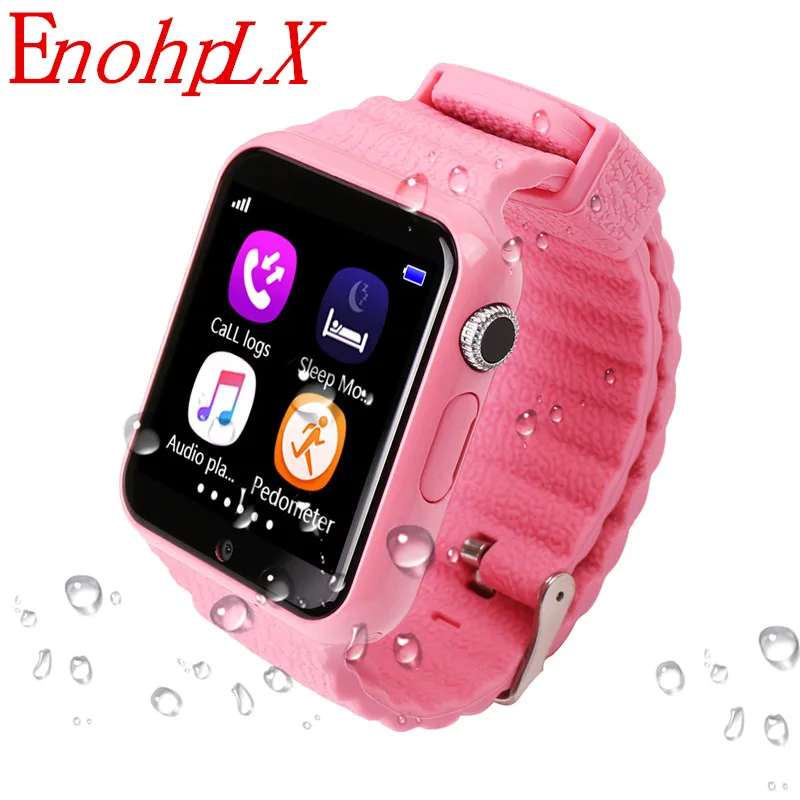

EnohpLX Children Smart Watch V7K Security Anti-lost GPS Tracker Waterproof Smartwatch SIM Card Camera Kid SOS Emergency For iOS