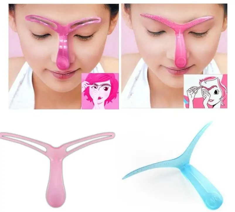 

1pc New Women's Reusable Eyebrow Make Up Template Stencils Shaping Level ruler Grooming Eye Brow color randomly
