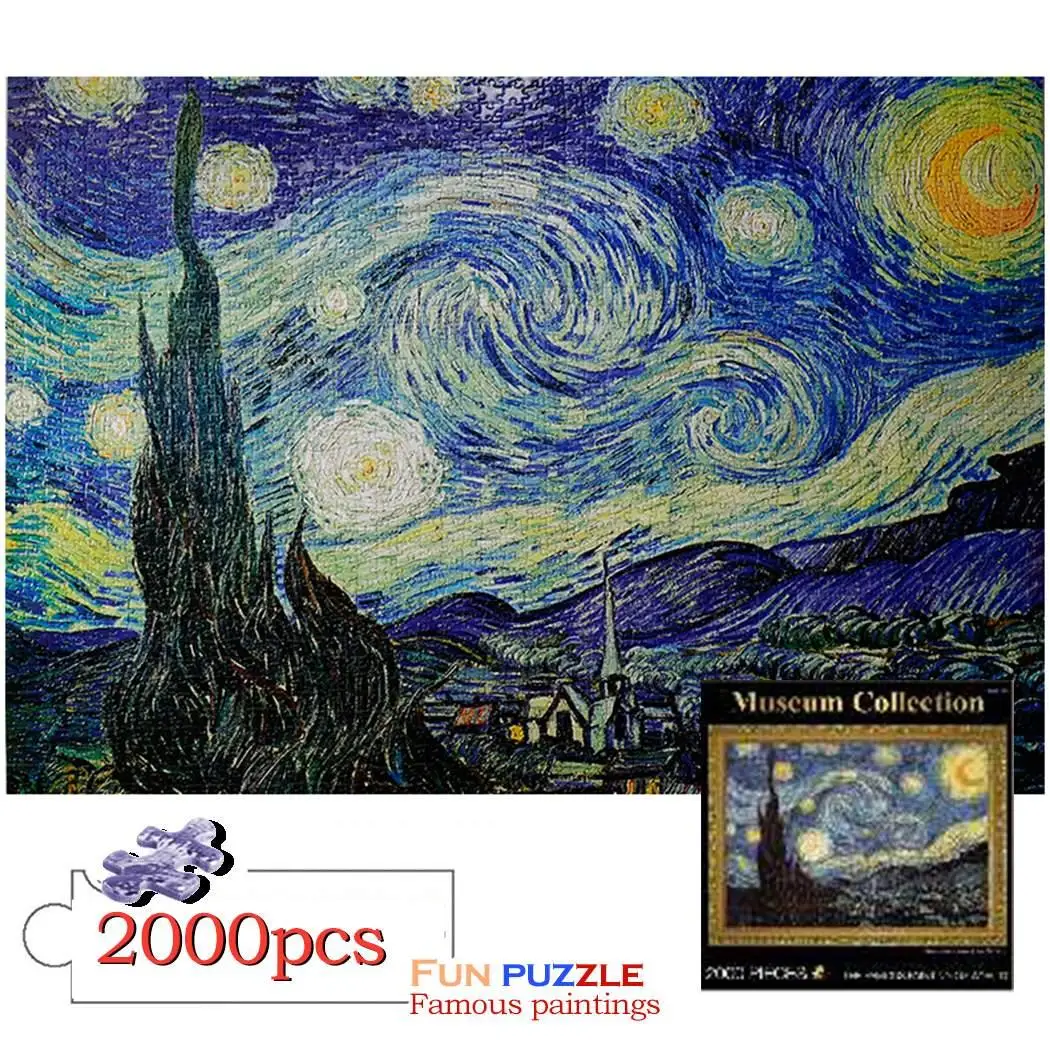 2000 шт. головоломка 100x70 см мировой мастер-головоломка известный с рисунком, деревянные бумажные головоломки индивидуальная мозаика творчества Imagine Art - Цвет: starry