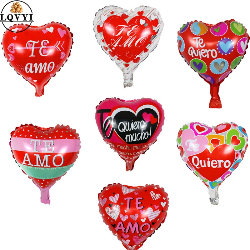 50/100 шт 10 дюймов испанский Te Amo I Love You Quiero фольга шары для свадьбы День Святого