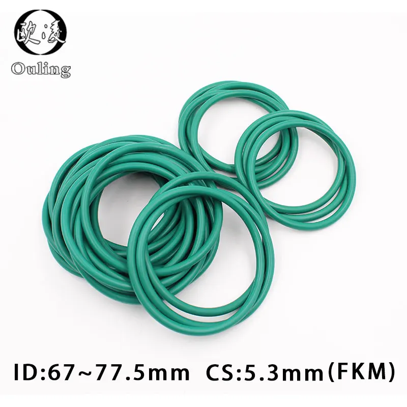 

1PC Fluorine rubber Ring FKM O-ring Seal CS5.3mm ID67/68/69/70/71/72/73/75/76/77.5mm O Ring Seal Gasket Oil Ring Sealing Washer