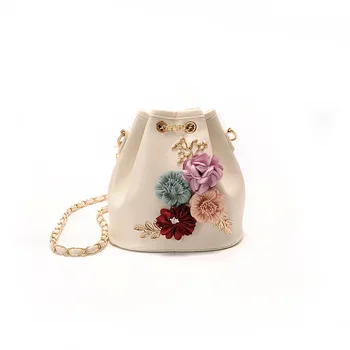 

Amorvivi 2019 Handbag New flower bucket bag shoulder slung versatile small bag pumping chain messenger bag