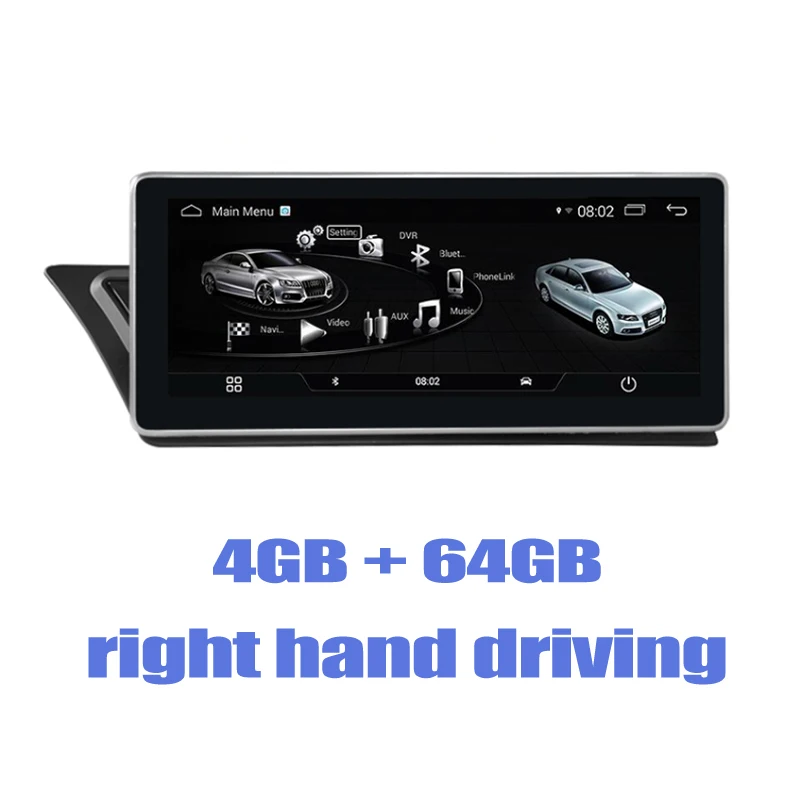 10,25 дюймов Android Системы Автомобильный мультимедийный плеер для автомобиля Audi A5 2008 2009 2010 2011 2012 2013 gps экран навигации - Цвет: Right Ram4GB Rom64GB