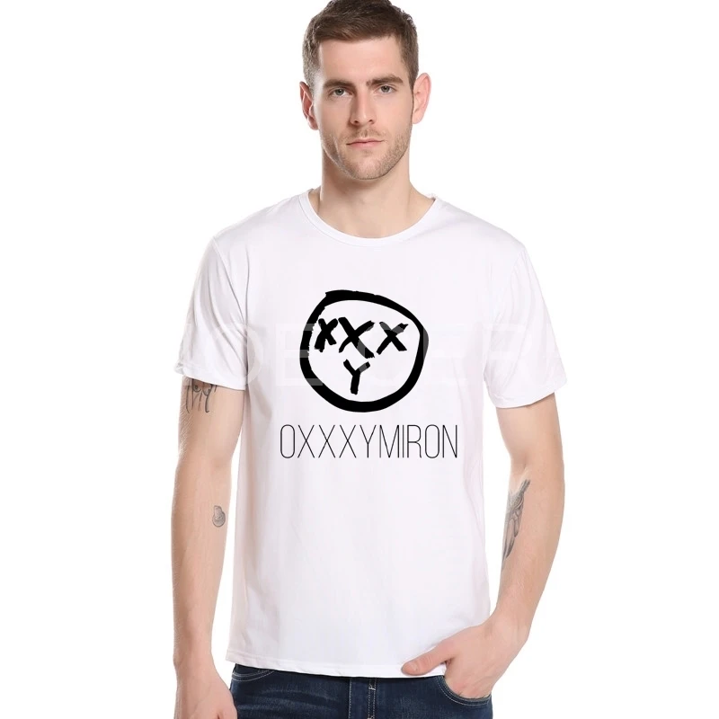 Мужская футболка с принтом OXXXYMIRON Повседневная в стиле хип хоп круглым вырезом M25 5
