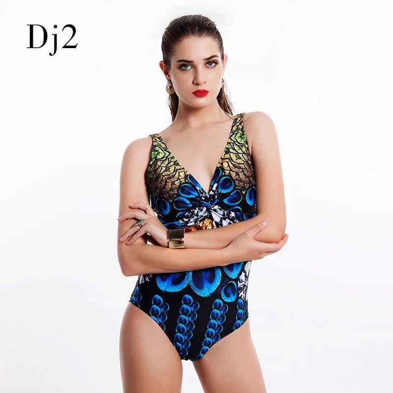 

Tank Women One Piece Swimwear Luxury Queen Style Beach Sea Sexy Swimsuit Print 3D Bathsuit Diamond Monokini Backless One Piece