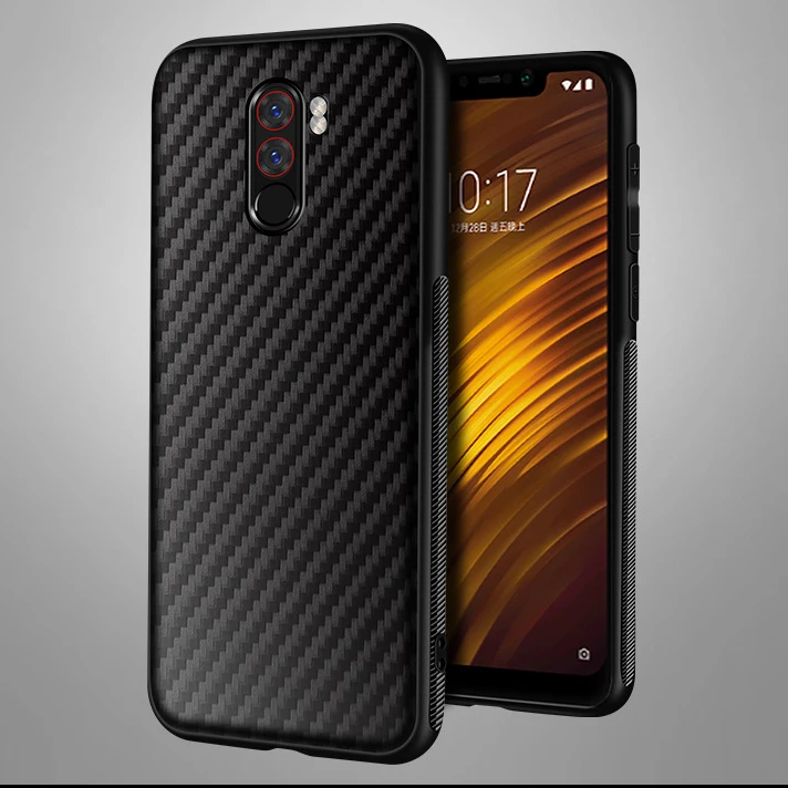 Для Xiaomi Pocophone F1 чехол из углеродного волокна ультра-тонкая задняя крышка для Xiaomi Pocophone F1 глобальная версия Мягкий ТПУ силиконовый чехол