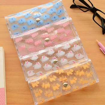 

1pc Kawaii Cartoon Animals Box Cute Girl's Transparent Protable Toiletry Kits