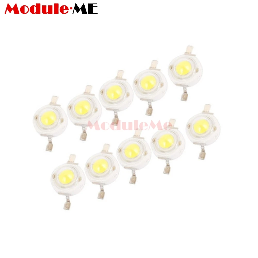 

10PCS High Power 1W LED Lamp Beads Pure White 300mA 3.2-3.4V 100-120LM 30mil