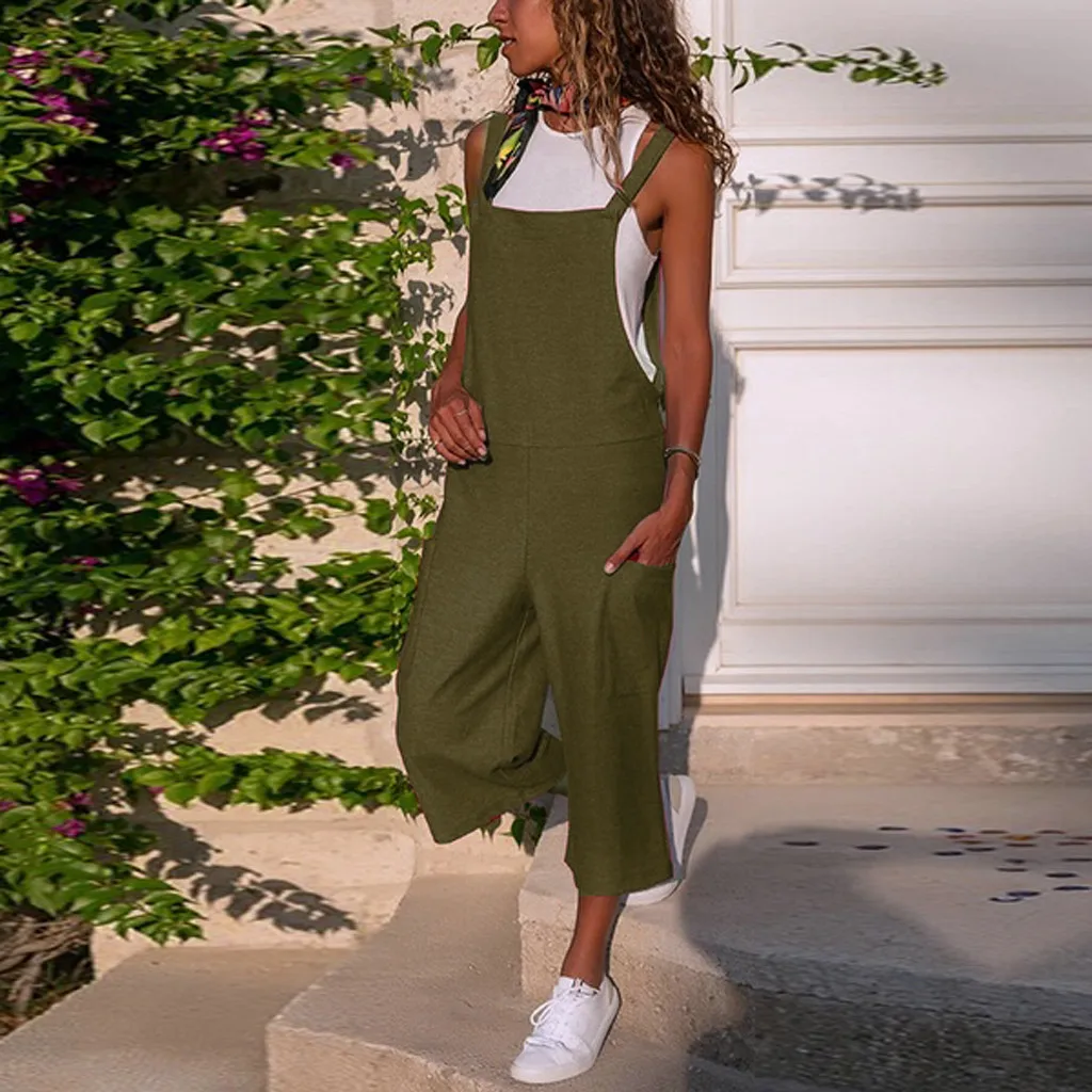 loose cotton dungarees