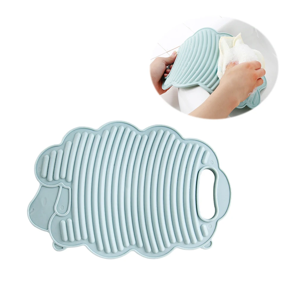 

Mini Lamb Washing Machine Home Washing Machine Scrubbing Board Creative Children's Plastic Laundry Board Washboard (Blue)