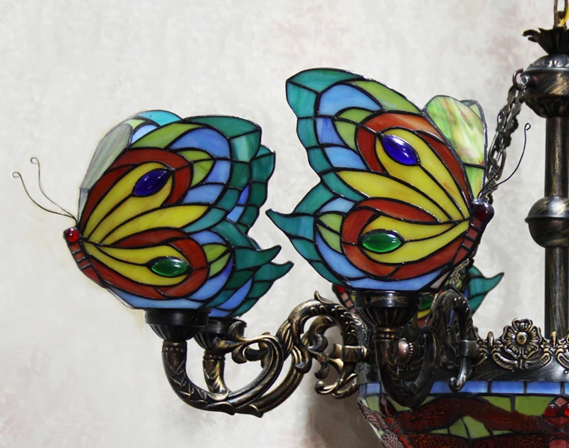 Stained Glass Butterfly Chandelier.15
