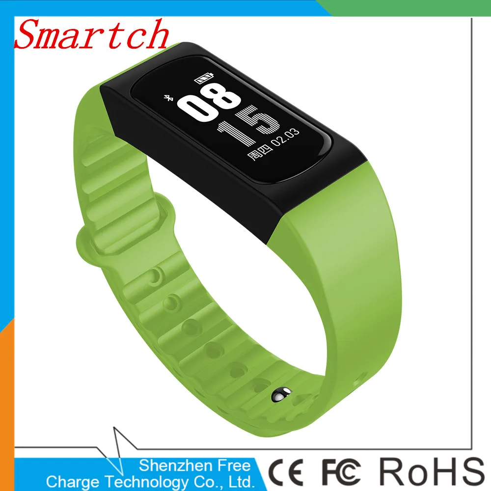 Smartch Latest Sport Waterproof Smart Bracelet Support Pedometer Heart rate Body Temperature Message and Call Alert