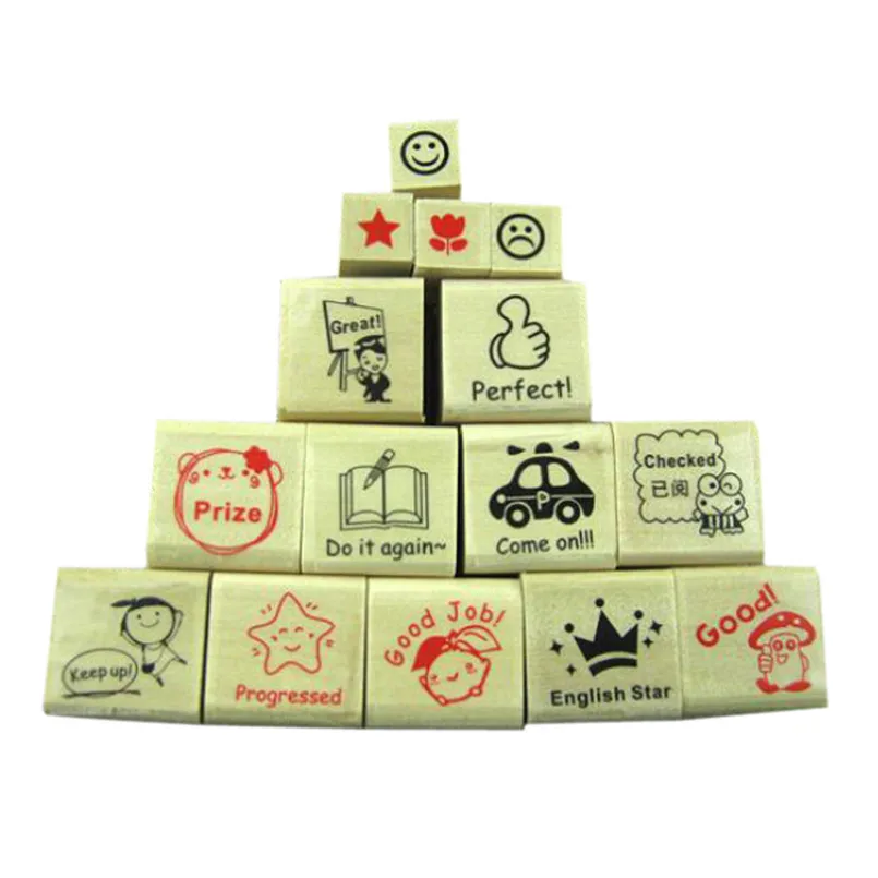 

11.11 15pc Teachers Stampers Self Inking Praise Reward Stamps Motivation Sticker School Embossing tools