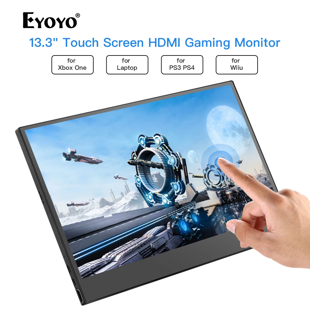

Eyoyo 13.3" EM13K Portable 1920x1080 IPS Gaming Monitor compatible for Game Consoles PS3 PS4 Switch HDMI Monitor Mini PC Laptop