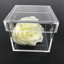 Прозрачный акриловый Роза коробка День Святого Валентина подарок цветок квадратная коробка свадебные украшения, подарочная коробка