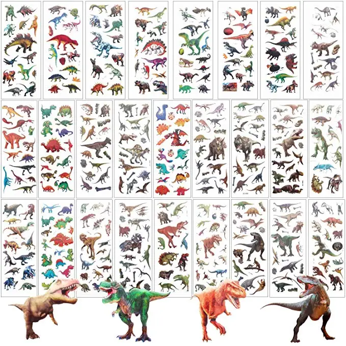 

12 Sheets/Set 3D Dinosaur Kids Stickers Toys for Children Notebook Cartoon Mini Sticker Scrapbooking Diary Label Home WallDecor