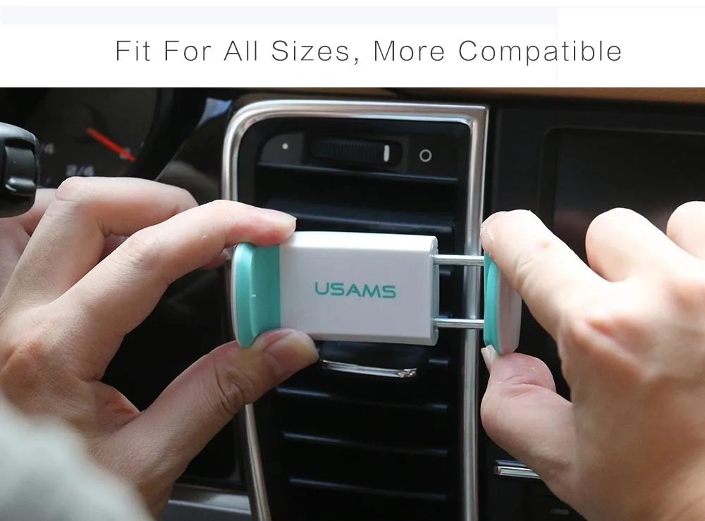Автомобильный держатель для телефона USAMS для iphone SE 5, 6, 7, 8X360 градусов, регулируемая поддержка, крепление на вентиляционное отверстие, автомобильный держатель для samsung, Xiaomi, huawei
