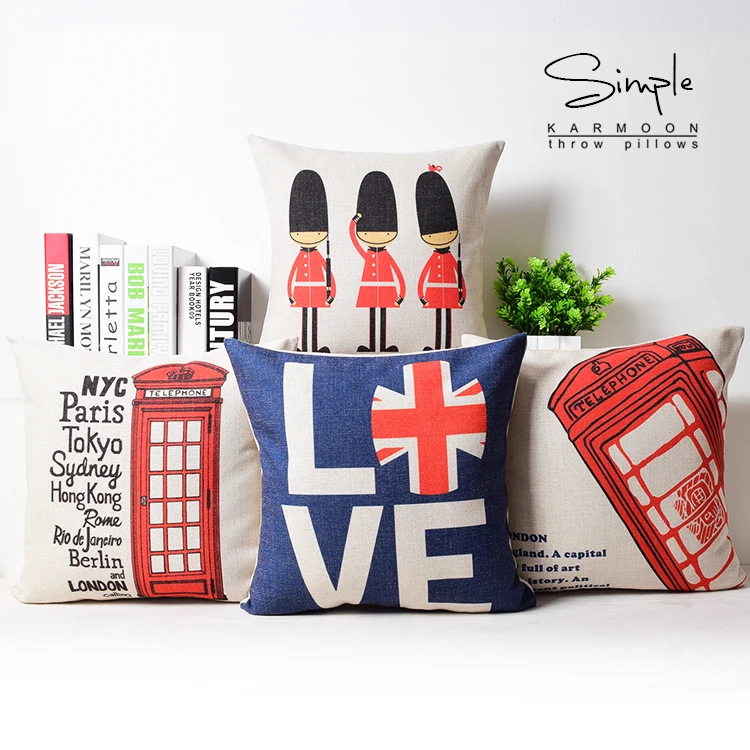 London pillow case, love pillowcase, union jack Telephone booth Queen