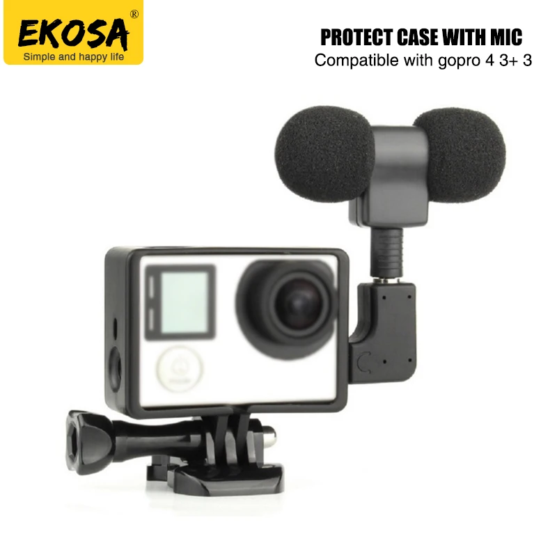 

EKOSA Protect Case For Gopro Hero 4 3 3+ with Mic Action Camera Gopro Accessories Set Kit Housing Frame for Go pro Hero 4 3 3+