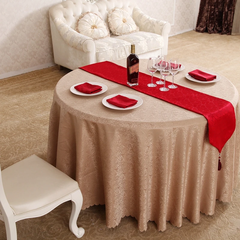 

New Design Circle Interlocking Jacquard Hotel ChristmasTablecloths Wedding Table New Year's Tablecloth Toalha De Mesa