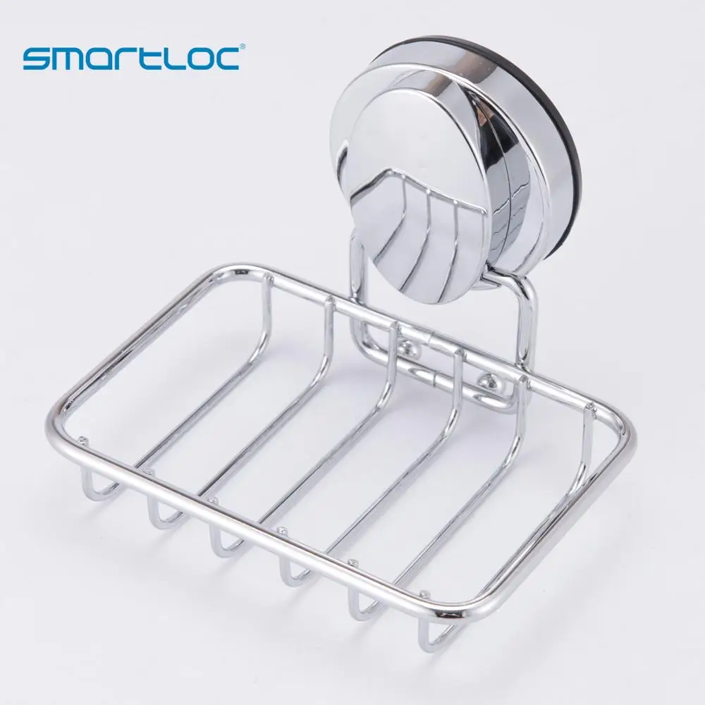 smartloc Vacuum Suction Iron Wall Mounted Soap Dish Drain Dispenser Bathroom Accessories Organizer Bath Shower Storage Container