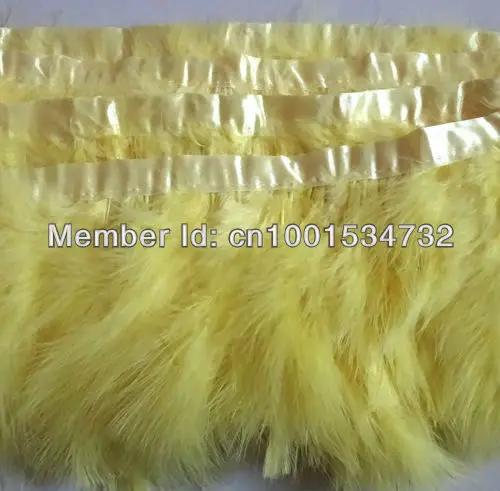 

Free Shipping 10Yards 15-18cm width Yellow Marabou Feather trimming Turkey Feather trim fringe for Skirt Dress Carnival custome