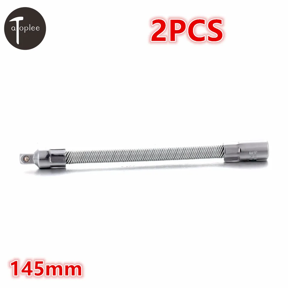 

Hot 2PCS 1/4" 6.35mm Drive Socket Flexible Extension Bars Soft Shaft Tool 145mm Ratchet Bar Spring Flex Extended Tool