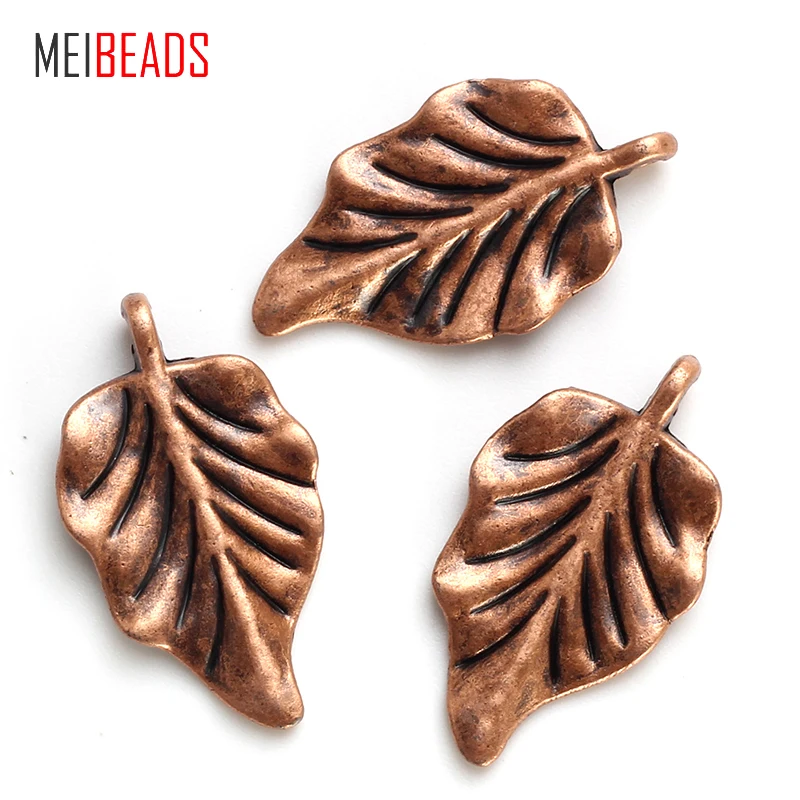 

MEIBEADS Vintage Zinc Alloy Red Copper leaves Charm Pendants For Bracelet & Necklace Jewelry Handmaking Accessories EY4885
