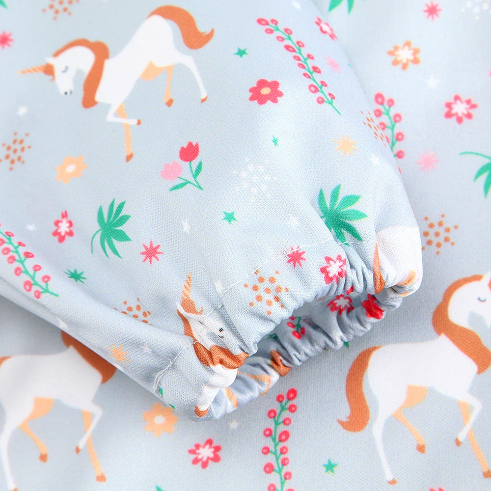 Ohbabyka Фламинго новорожденных водонепроницаемые детские нагрудники рубашка детский нагрудник мультфильм длинный рукав шарф для малышей Кормление Смок аксессуары для малышей