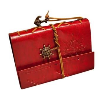 Lovely Retro Personality Notebooks Journal Notepads Ring Binder Diary Notebook Red L